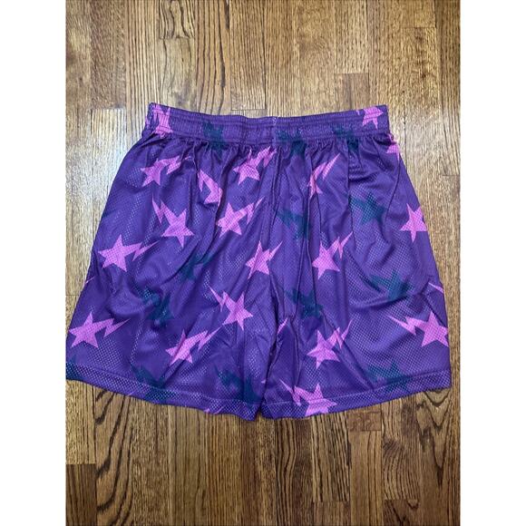 Eric Emanuel EE Star Mesh Shorts Men’s XL Purple Pink Allover Print - Picture 3 of 3